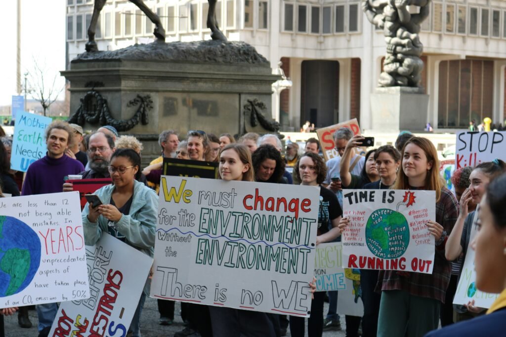 marching to stop global warming