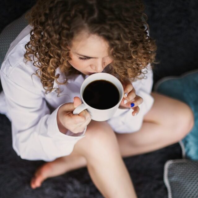 girl having coffee